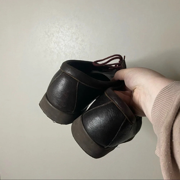 NOMADS Leather Loafer Arch Preserver Shoe Size 9.5 Wide Maroon Lace Up Preppy - Picture 6 of 15